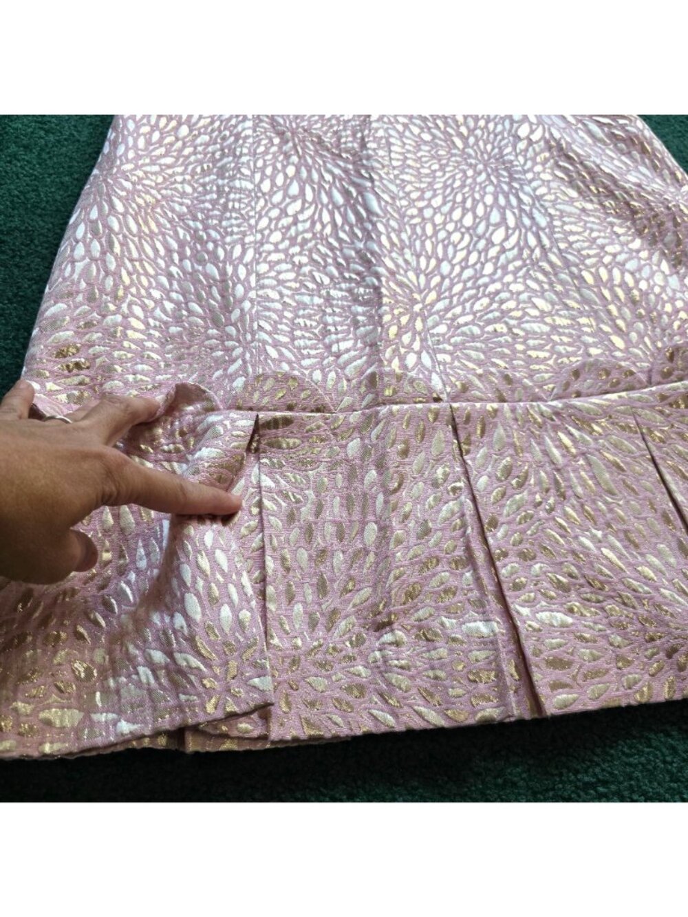 Lilly Pulitzer Abree Dress Sz M Prosseco Pink Lagoon Jacquard Gold Brocade EUC - Picture 9 of 10